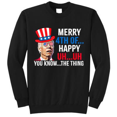 Joe Biden Confused Merry 4th Of July Funny Independence Day Tall Sweatshirt