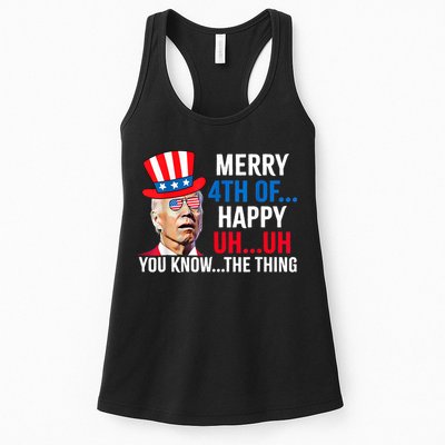 Joe Biden Confused Merry 4th Of July Funny Independence Day Womens Tank Top