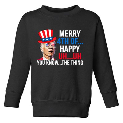 Joe Biden Confused Merry 4th Of July Funny Independence Day Toddler Sweatshirt