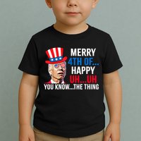 Joe Biden Confused Merry 4th Of July Funny Independence Day Toddler T-Shirt