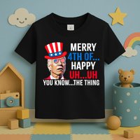 Joe Biden Confused Merry 4th Of July Funny Independence Day Toddler T-Shirt