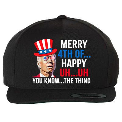 Joe Biden Confused Merry 4th Of July Funny Independence Day Wool Snapback Cap