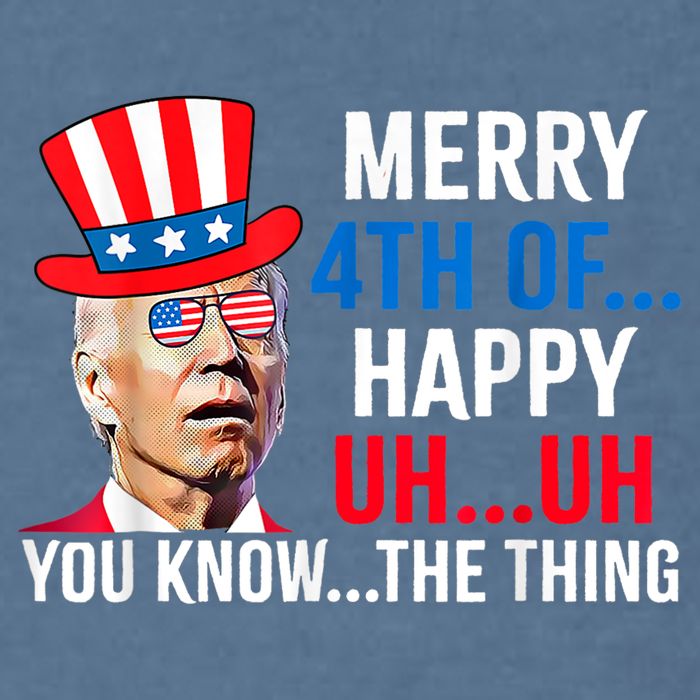 Joe Biden Confused Merry 4th Of July Funny Independence Day Garment-Dyed Sweatshirt