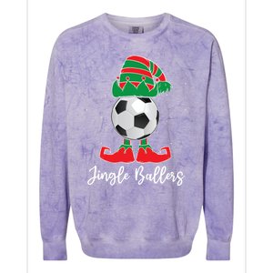 Jingle Ballers Christmas Soccer Ball Xmas Elf Squad Holiday Gift Colorblast Crewneck Sweatshirt