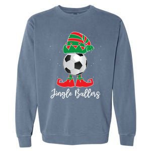 Jingle Ballers Christmas Soccer Ball Xmas Elf Squad Holiday Gift Garment-Dyed Sweatshirt