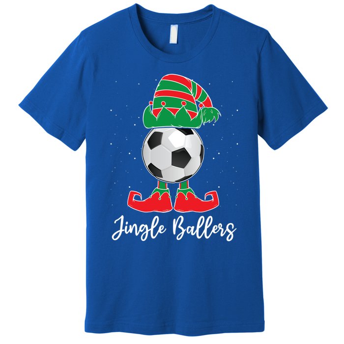 Jingle Ballers Christmas Soccer Ball Xmas Elf Squad Holiday Gift Premium T-Shirt