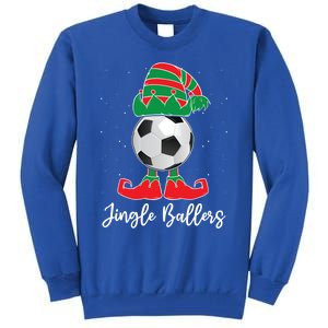 Jingle Ballers Christmas Soccer Ball Xmas Elf Squad Holiday Gift Tall Sweatshirt