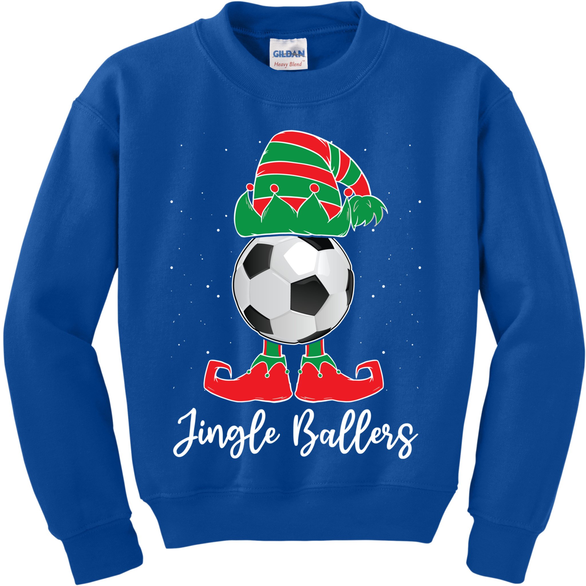 Jingle Ballers Christmas Soccer Ball Xmas Elf Squad Holiday Gift Kids Sweatshirt