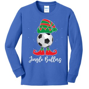 Jingle Ballers Christmas Soccer Ball Xmas Elf Squad Holiday Gift Kids Long Sleeve Shirt