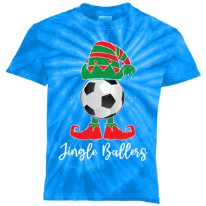 Jingle Ballers Christmas Soccer Ball Xmas Elf Squad Holiday Gift Kids Tie-Dye T-Shirt