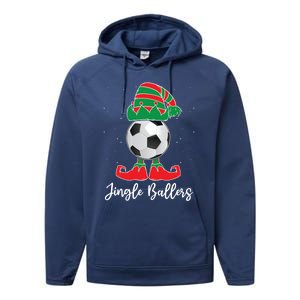 Jingle Ballers Christmas Soccer Ball Xmas Elf Squad Holiday Gift Performance Fleece Hoodie