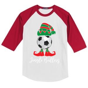 Jingle Ballers Christmas Soccer Ball Xmas Elf Squad Holiday Gift Kids Colorblock Raglan Jersey