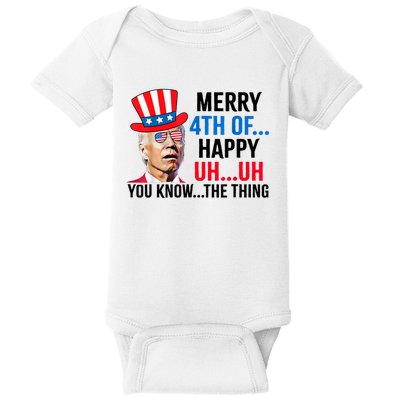 Joe Biden Confused Merry 4th Of July Funny Independence Day Baby Bodysuit