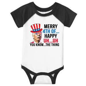 Joe Biden Confused Merry 4th Of July Funny Independence Day Infant Baby Jersey Bodysuit