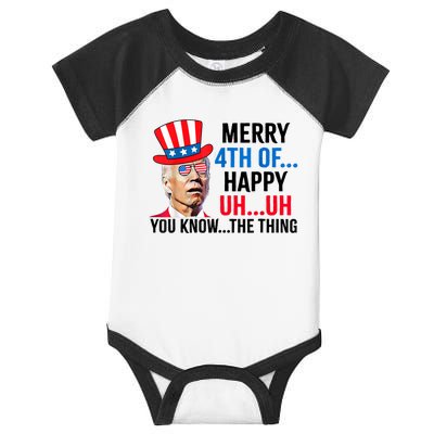 Joe Biden Confused Merry 4th Of July Funny Independence Day Infant Baby Jersey Bodysuit