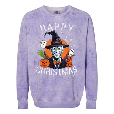 Joe Biden Confused Happy Christmas Funny Halloween Colorblast Crewneck Sweatshirt