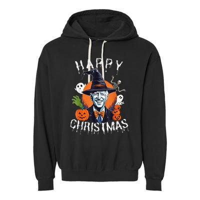 Joe Biden Confused Happy Christmas Funny Halloween Garment-Dyed Fleece Hoodie