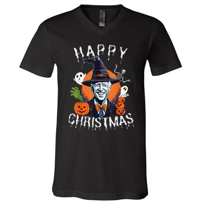 Joe Biden Confused Happy Christmas Funny Halloween V-Neck T-Shirt