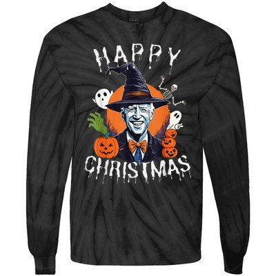 Joe Biden Confused Happy Christmas Funny Halloween Tie-Dye Long Sleeve Shirt