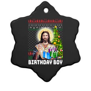 Jesus Birthday Christmas Xmas Holiday Funny Ugly Gift Ceramic Star Ornament