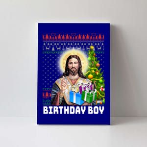 Jesus Birthday Christmas Xmas Holiday Funny Ugly Gift Canvas