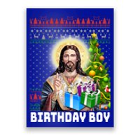 Jesus Birthday Christmas Xmas Holiday Funny Ugly Gift Poster