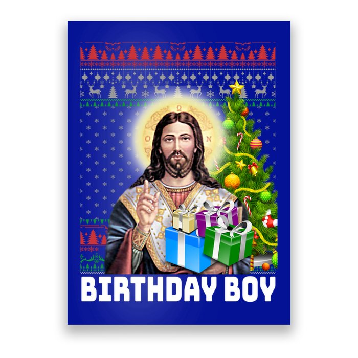 Jesus Birthday Christmas Xmas Holiday Funny Ugly Gift Poster