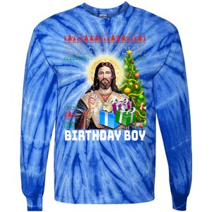 Jesus Birthday Christmas Xmas Holiday Funny Ugly Gift Tie-Dye Long Sleeve Shirt