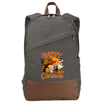 Joe Biden Confused Happy Christmas Funny Halloween Cotton Canvas Backpack