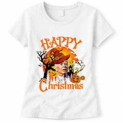 Joe Biden Confused Happy Christmas Funny Halloween Womens T-Shirt