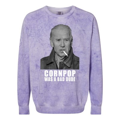 Joe Biden Cornpop Was A Bad Dude Meme T Colorblast Crewneck Sweatshirt