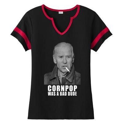 Joe Biden Cornpop Was A Bad Dude Meme T Ladies Halftime Notch Neck Tee