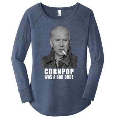 Joe Biden Cornpop Was A Bad Dude Meme T Women's Perfect Tri Tunic Long Sleeve Shirt