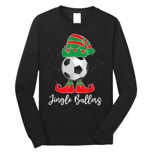 Jingle Ballers Christmas Soccer Ball Xmas Elf Squad Holiday Long Sleeve Shirt