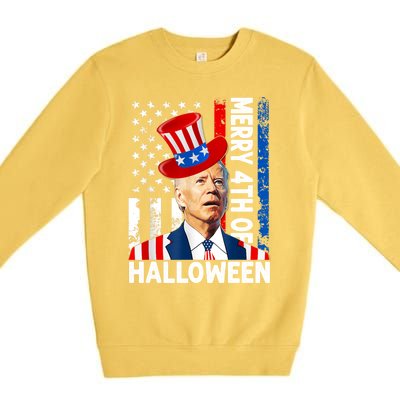 Joe Biden Confused Merry 4th Of Halloween Fourth Of July Gift Premium Crewneck Sweatshirt