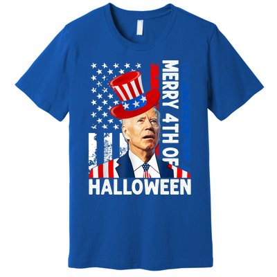 Joe Biden Confused Merry 4th Of Halloween Fourth Of July Gift Premium T-Shirt