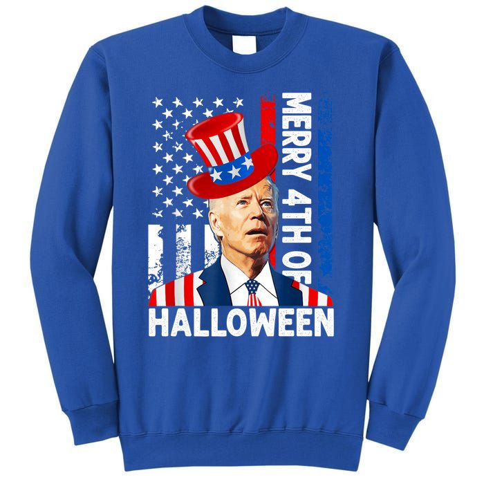 Joe Biden Confused Merry 4th Of Halloween Fourth Of July Gift Tall Sweatshirt