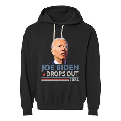 Joe Biden Drops Out 2024 Pro Trump Garment-Dyed Fleece Hoodie