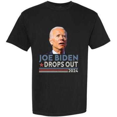 Joe Biden Drops Out 2024 Pro Trump Garment-Dyed Heavyweight T-Shirt