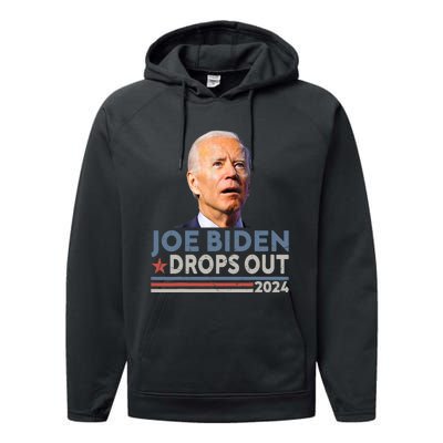 Joe Biden Drops Out 2024 Pro Trump Performance Fleece Hoodie