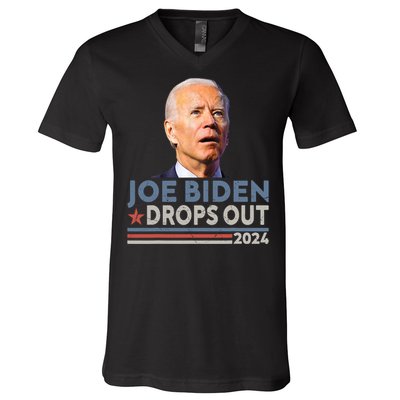 Joe Biden Drops Out 2024 Pro Trump V-Neck T-Shirt