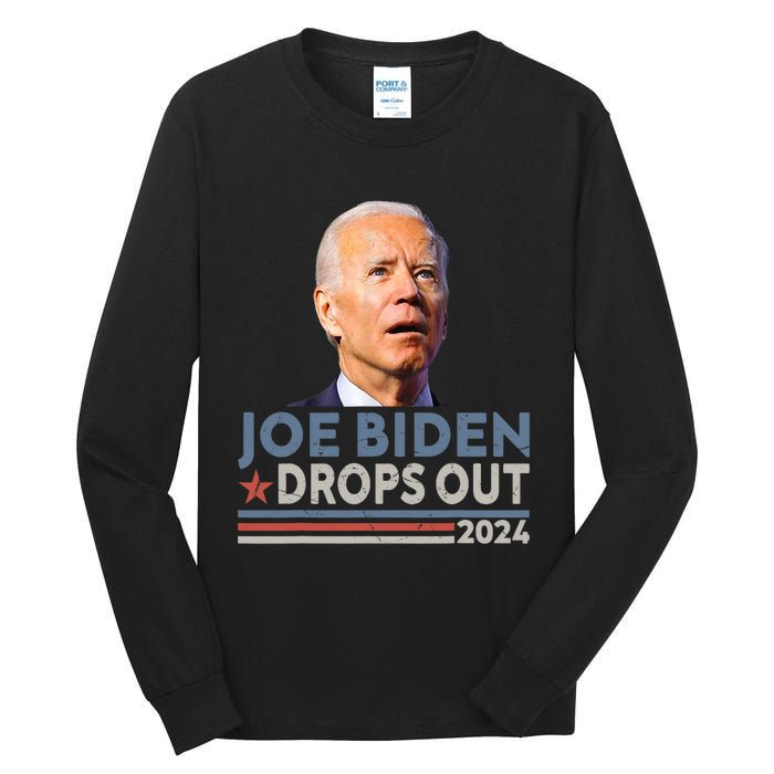 Joe Biden Drops Out 2024 Pro Trump Tall Long Sleeve T-Shirt