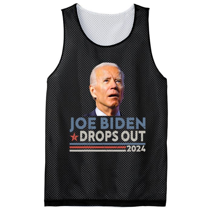 Joe Biden Drops Out 2024 Pro Trump Mesh Reversible Basketball Jersey Tank