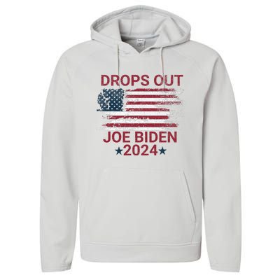 Joe Biden Drops Out 2024 Bye Bye Biden Performance Fleece Hoodie