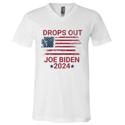 Joe Biden Drops Out 2024 Bye Bye Biden V-Neck T-Shirt