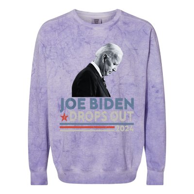 Joe Biden Drops Out 2024 We Support Trump Colorblast Crewneck Sweatshirt