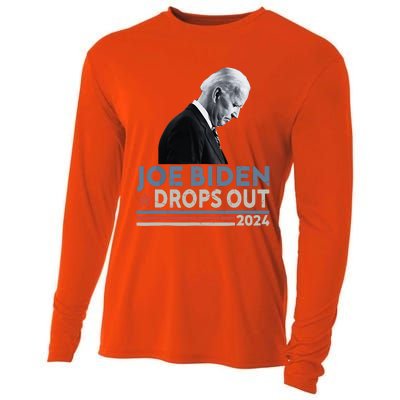 Joe Biden Drops Out 2024 We Support Trump Cooling Performance Long Sleeve Crew