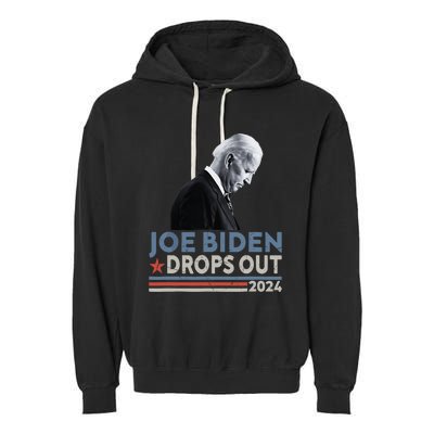 Joe Biden Drops Out 2024 We Support Trump Garment-Dyed Fleece Hoodie