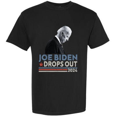 Joe Biden Drops Out 2024 We Support Trump Garment-Dyed Heavyweight T-Shirt