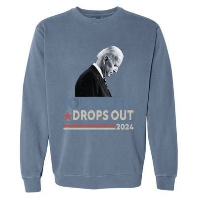 Joe Biden Drops Out 2024 We Support Trump Garment-Dyed Sweatshirt